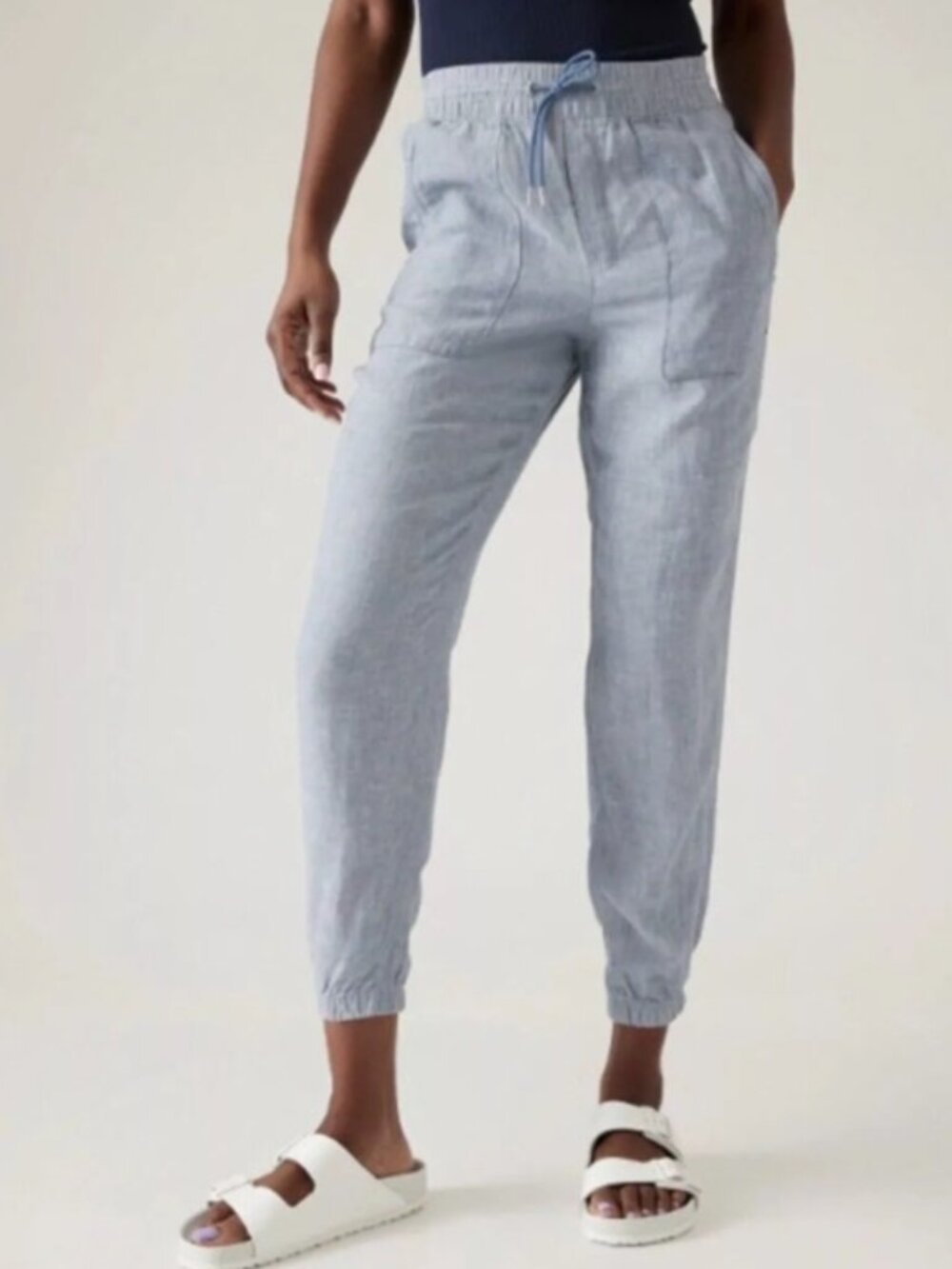 Athleta Retreat Linen Pant Joggers Size 10 Tall NWT Women’s  New